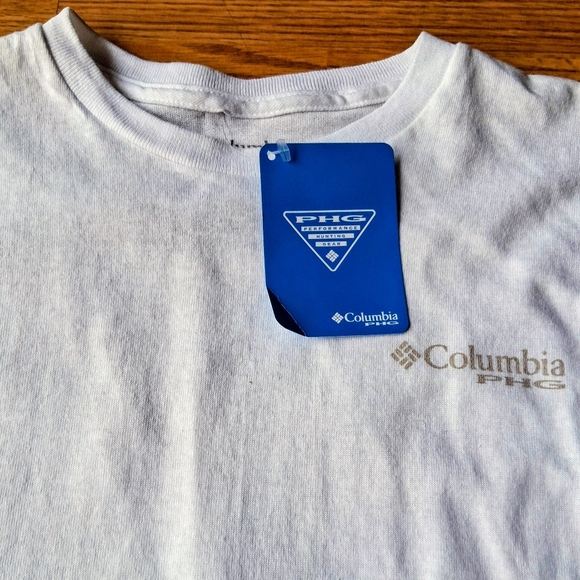 Columbia NWT Mens Long Sleeve Shirt, Gray Logos, Sz S - Picture 4 of 6